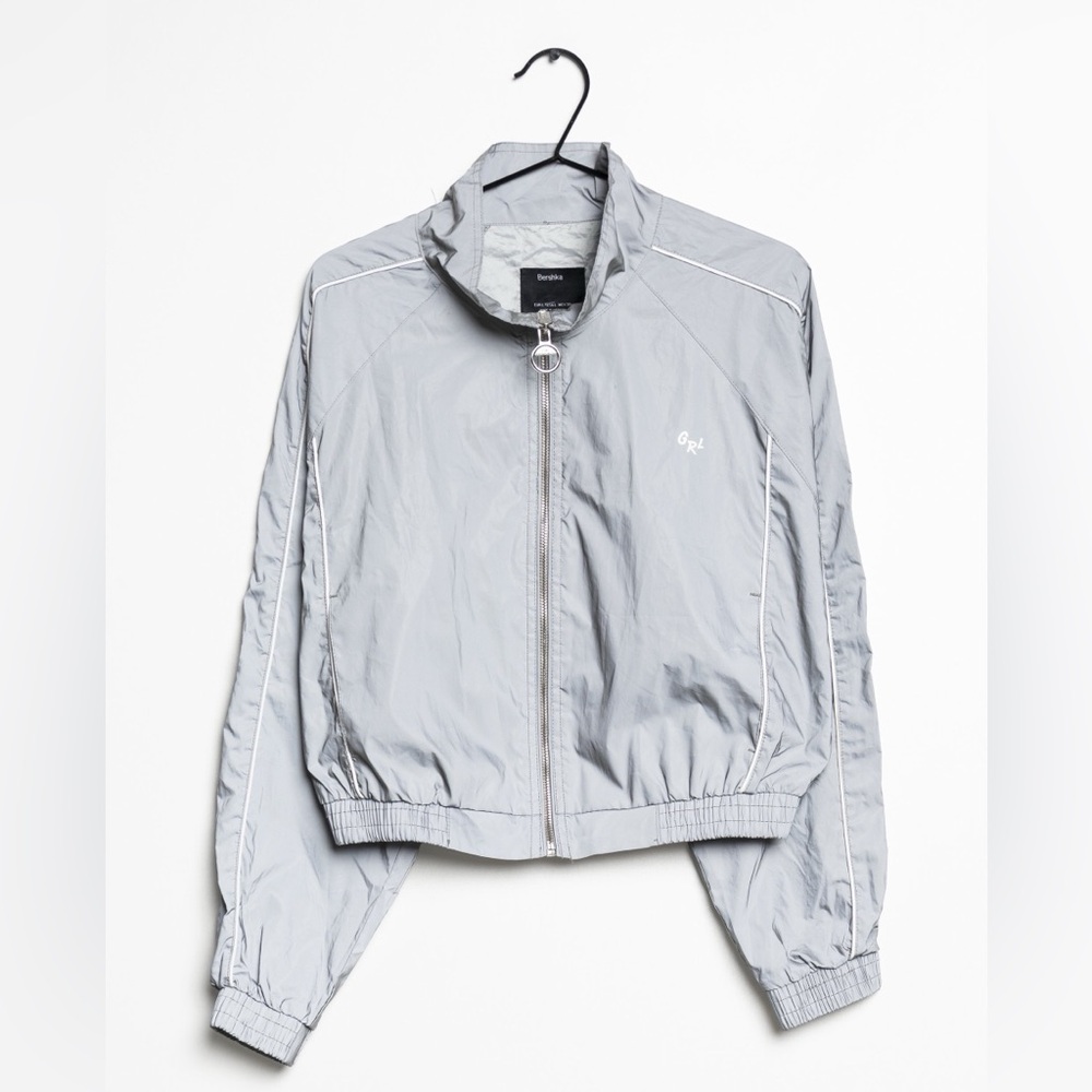 Bershka Cropped Zipped Up Reflective Jacket size XS NWOT